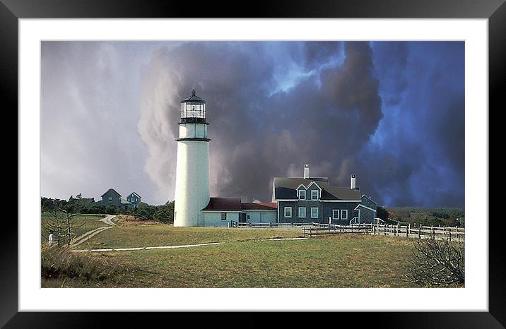 Lighthouse Before a Storm Framed Mounted Print by james balzano, jr.