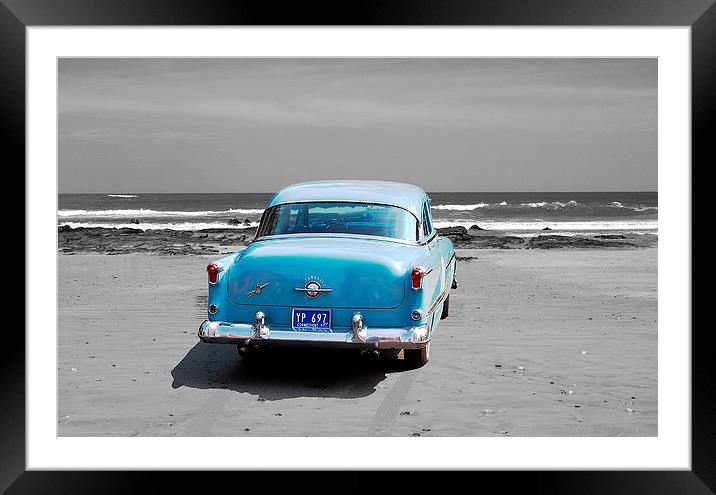 Auto on the Beach Framed Mounted Print by james balzano, jr.
