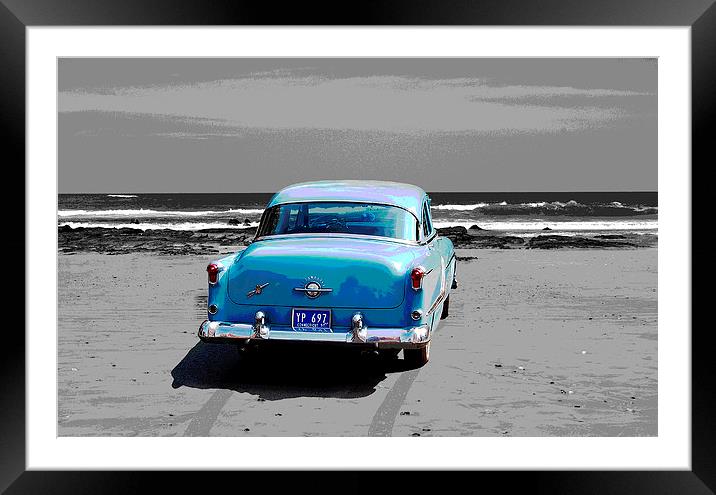  Revised Car on Beach Framed Mounted Print by james balzano, jr.