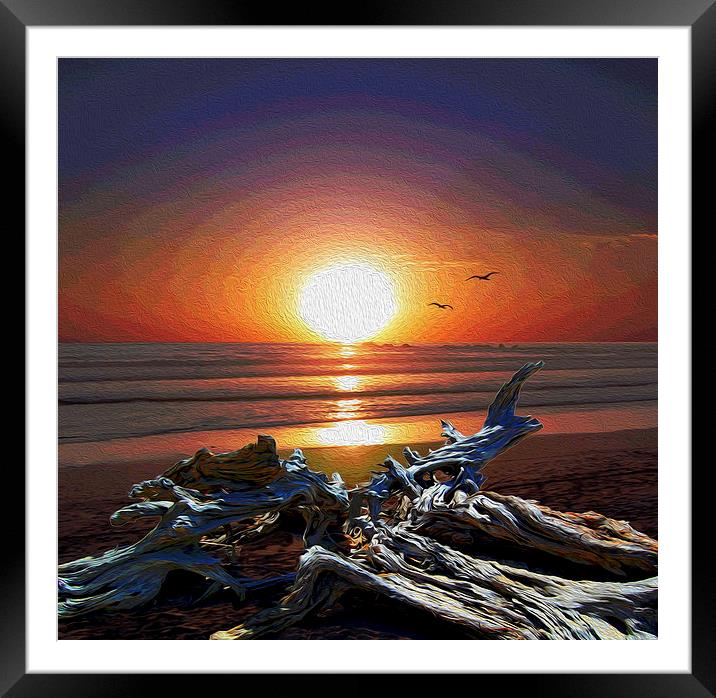 Sunset Painting  Framed Mounted Print by james balzano, jr.