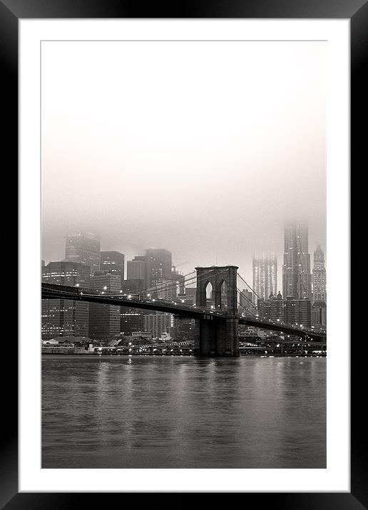 Manhattan night Framed Mounted Print by Andrew Pelvin