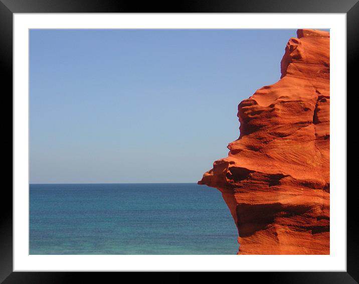 Desert meets sea meets horizon Framed Mounted Print by dave bownds