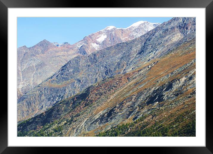 view from The Swiss  Alps Framed Mounted Print by charlie Mellow