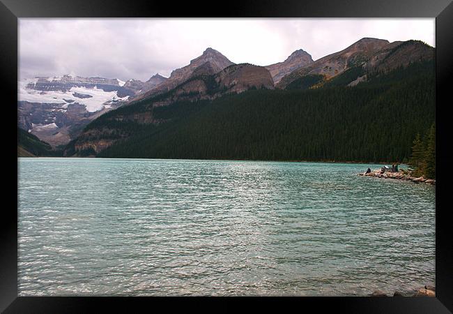 View from Lake Louise, Banff National Park Framed Print by charlie Mellow