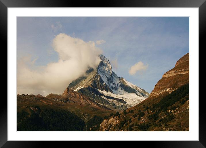 view from The Swiss  Alps Framed Mounted Print by charlie Mellow