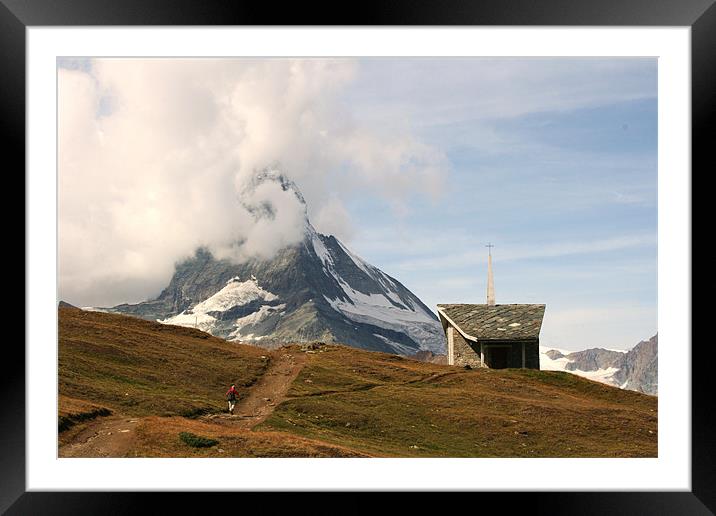 view from Zermatt Framed Mounted Print by charlie Mellow