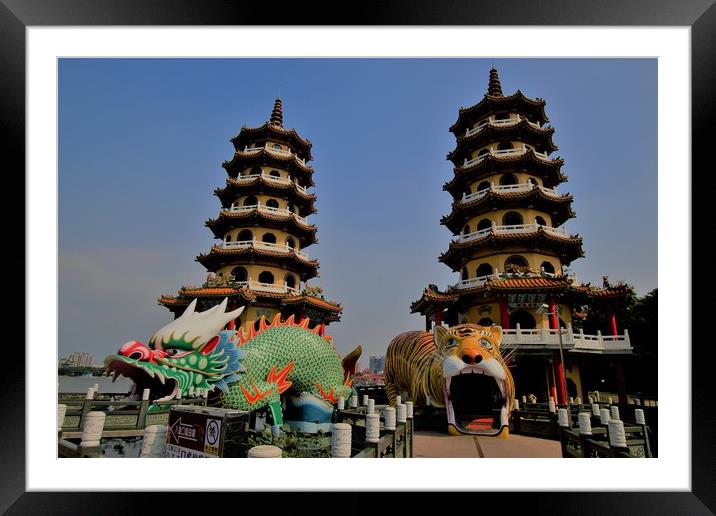 Dragon and Tiger Pagoda Framed Mounted Print by raymond mcintosh
