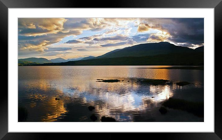 Loch Tulla At Sunset Framed Mounted Print by Aj’s Images
