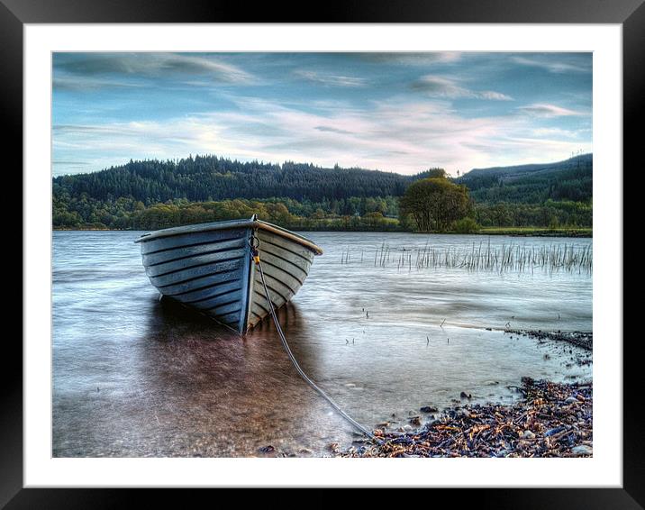 Wooden Boat On Loch Ard Framed Mounted Print by Aj’s Images