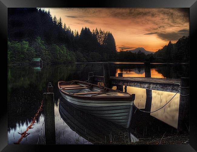 Golden Sunset over Loch Ard Framed Print by Aj’s Images