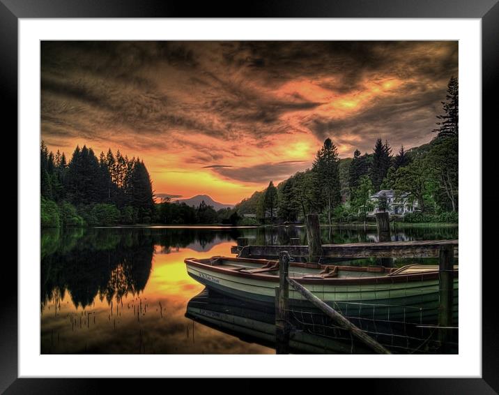 Spring Sunset Loch Ard Framed Mounted Print by Aj’s Images