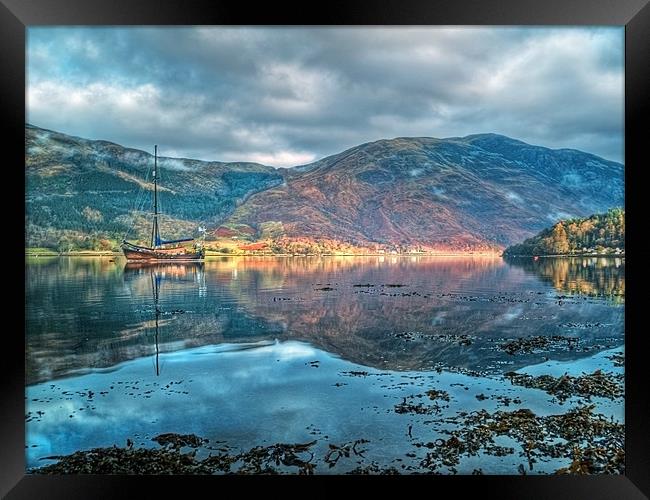 Wooden Sail Boat On Loch Leven Framed Print by Aj’s Images