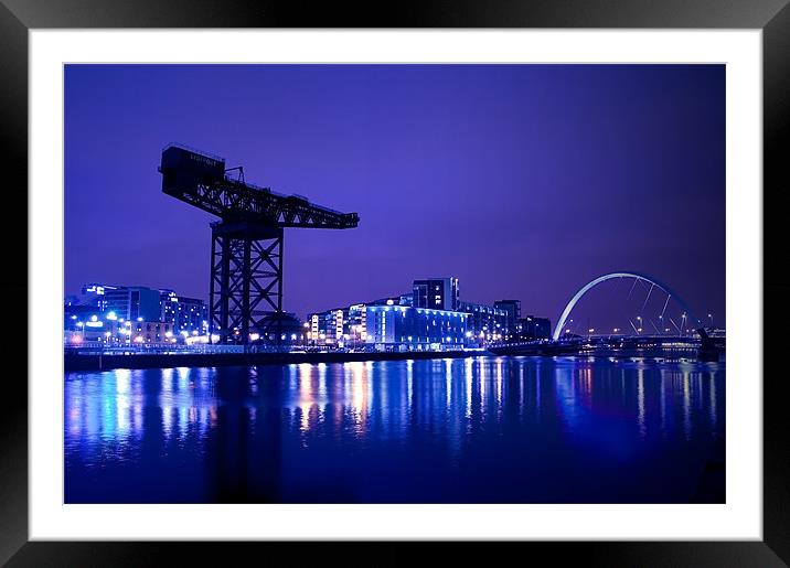 The River Clyde At Night. Framed Mounted Print by Aj’s Images