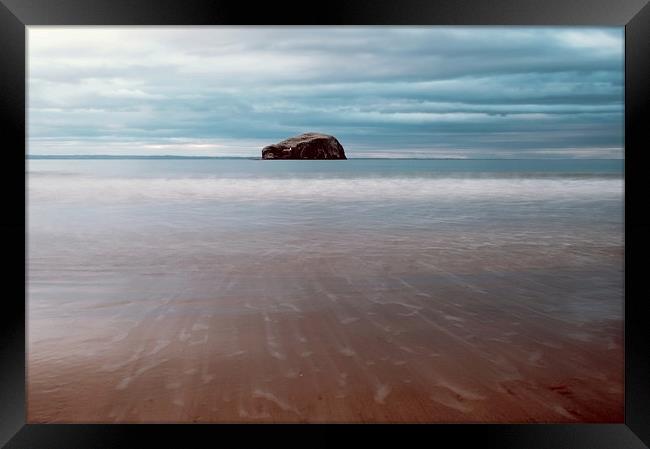 Beach View Of Bass Rock Framed Print by Aj’s Images