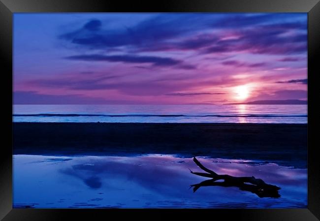 Sunset At Troon Beach Framed Print by Aj’s Images