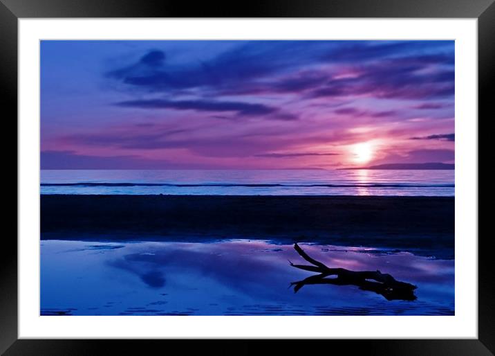 Sunset At Troon Beach Framed Mounted Print by Aj’s Images