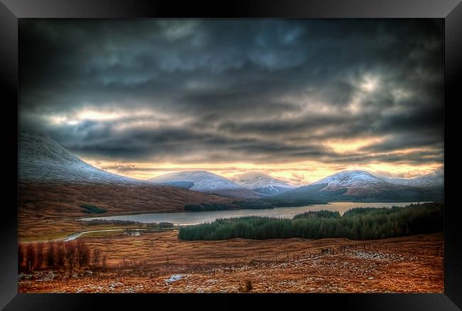 Winters Sun Over Loch Tulla Framed Print by Aj’s Images