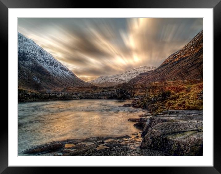 Dusk On The River Etive. Framed Mounted Print by Aj’s Images