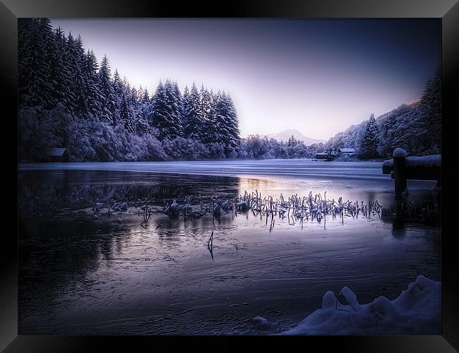 Loch Ard, Frozen In Time. Framed Print by Aj’s Images