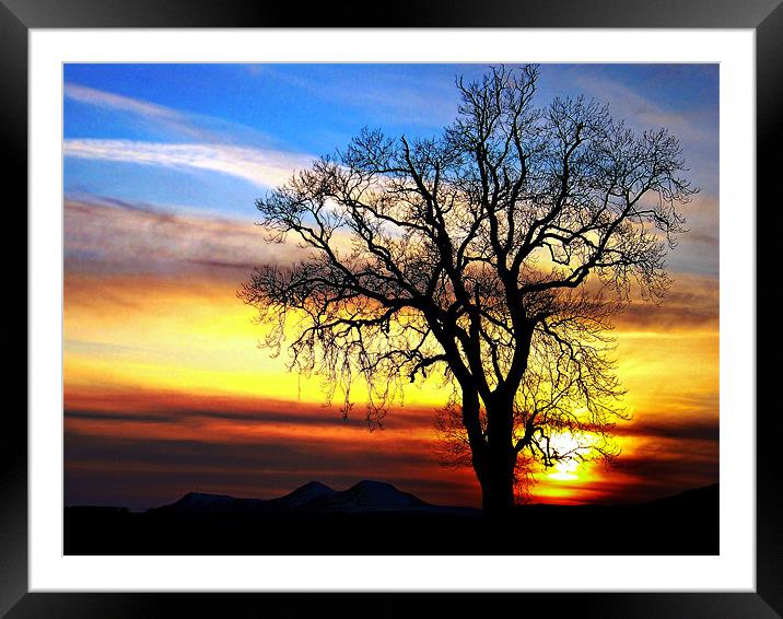Rainbow Sky, Scottish Sunset Framed Mounted Print by Aj’s Images