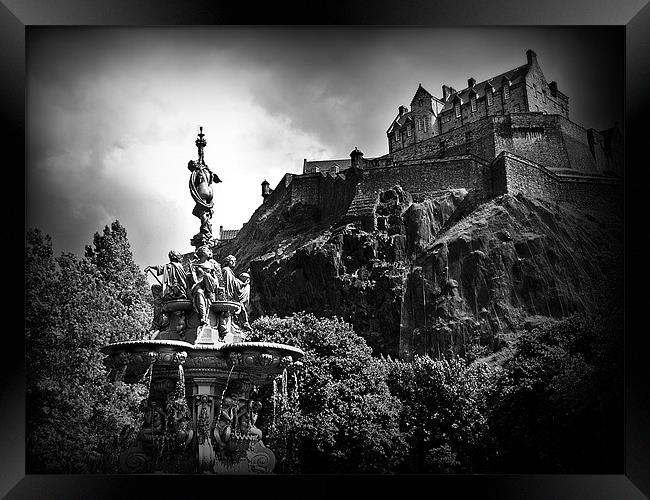 The Ross Fountain, Edinburgh in B&w. Framed Print by Aj’s Images