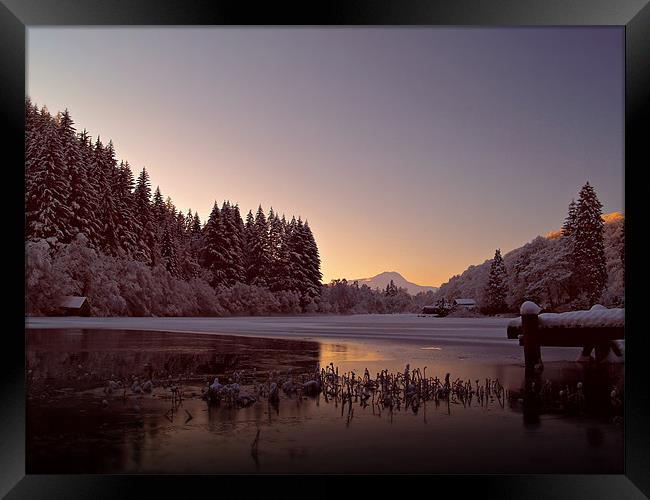 Snow Over Loch Ard, Scotland. Framed Print by Aj’s Images