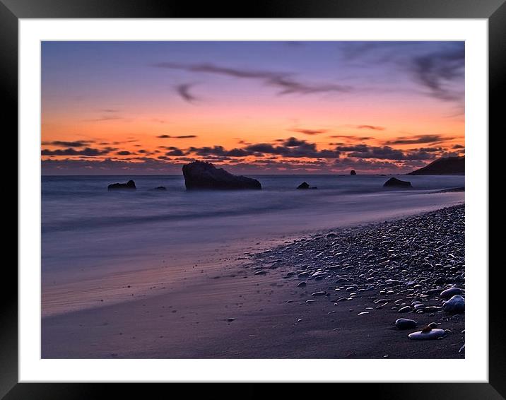 Sunset Over Aphrodite's Beach Framed Mounted Print by Aj’s Images
