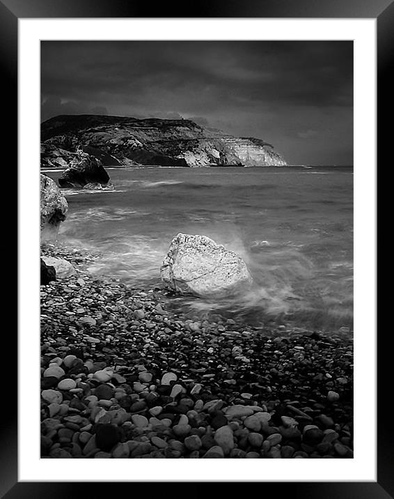 Overcast On Aphodite's Beach Framed Mounted Print by Aj’s Images