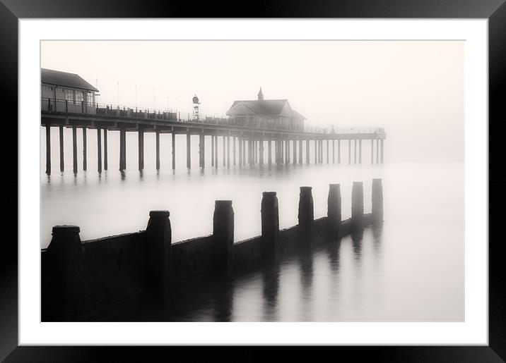 Southwold Pier through the mist Framed Mounted Print by Stephen Mole