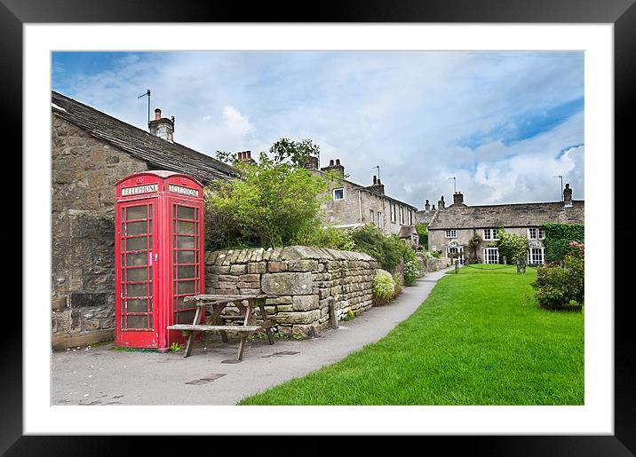 Red Telephone Box on the green Framed Mounted Print by Stephen Mole
