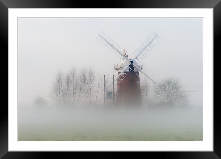 Horsey Mill in the Mist Framed Mounted Print by Stephen Mole