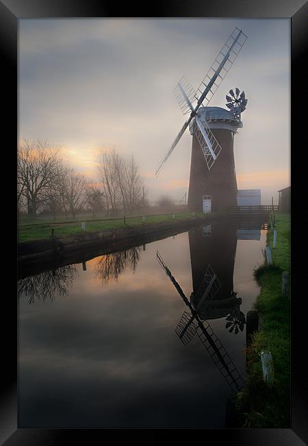 Reflecting on Horsey Mill Framed Print by Stephen Mole