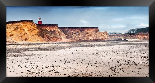 Happisburgh Cliffs and Lighthouse Framed Print by Stephen Mole