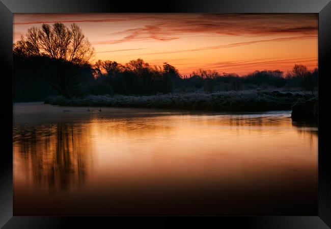 Cold Sunrise at Coltishall Framed Print by Stephen Mole