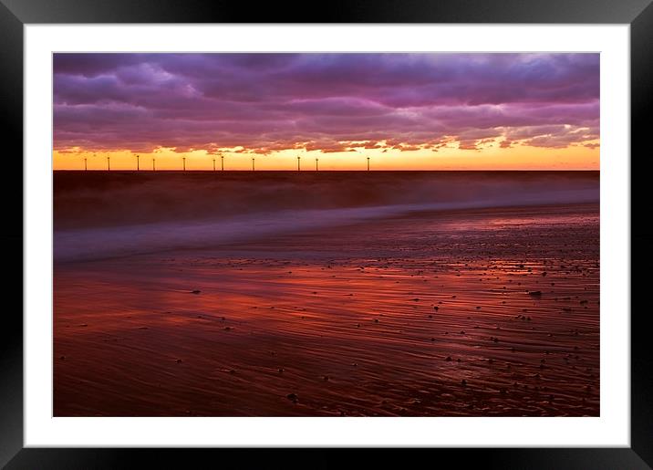 Dawn over Turbines at Caister, Norfolk Framed Mounted Print by Stephen Mole