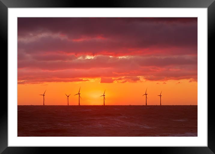 Sunrise Turbines Framed Mounted Print by Stephen Mole