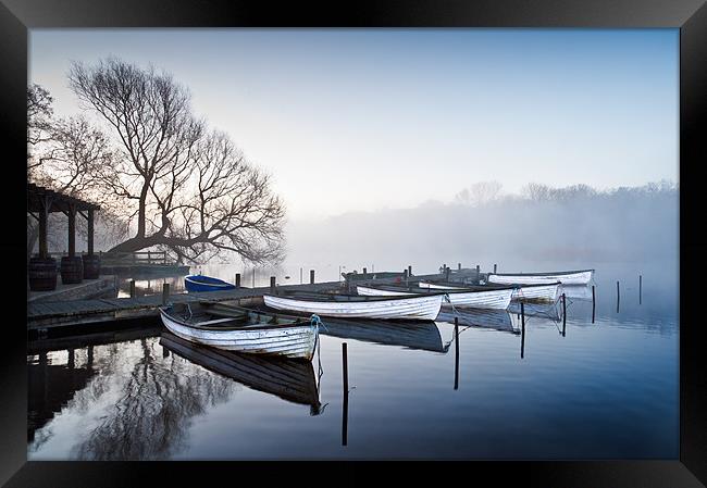 Boats on the Eels Foot at Ormesby Little Broad Framed Print by Stephen Mole