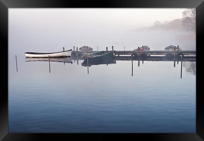 Moored in the mist Framed Print by Stephen Mole