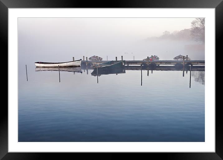 Moored in the mist Framed Mounted Print by Stephen Mole