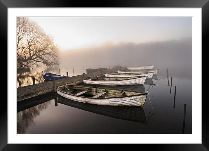 Boats at the Eels Foot Framed Mounted Print by Stephen Mole