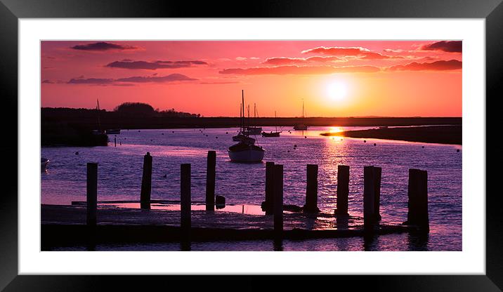 Sunset at Burnham Overy Staithe Framed Mounted Print by Stephen Mole