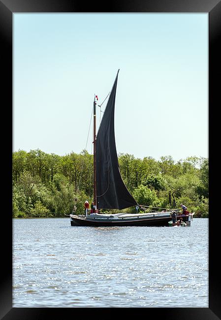 Black Sailed Norfolk Wherry Framed Print by Stephen Mole