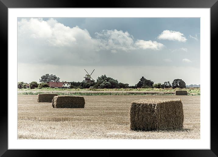 Straw Bales in Norfolk Framed Mounted Print by Stephen Mole