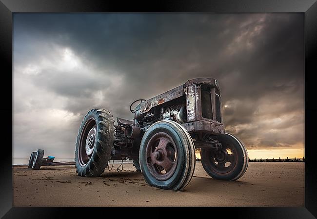 Tractor at Overstrand Framed Print by Stephen Mole