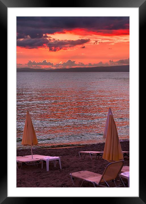 Sunset at Stoupa Framed Mounted Print by Stephen Mole