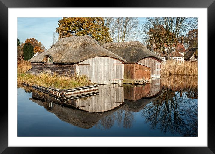 Boat houses at Hickling Broad Framed Mounted Print by Stephen Mole