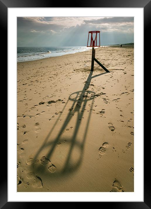 Beacon on Gorleston Beach Framed Mounted Print by Stephen Mole