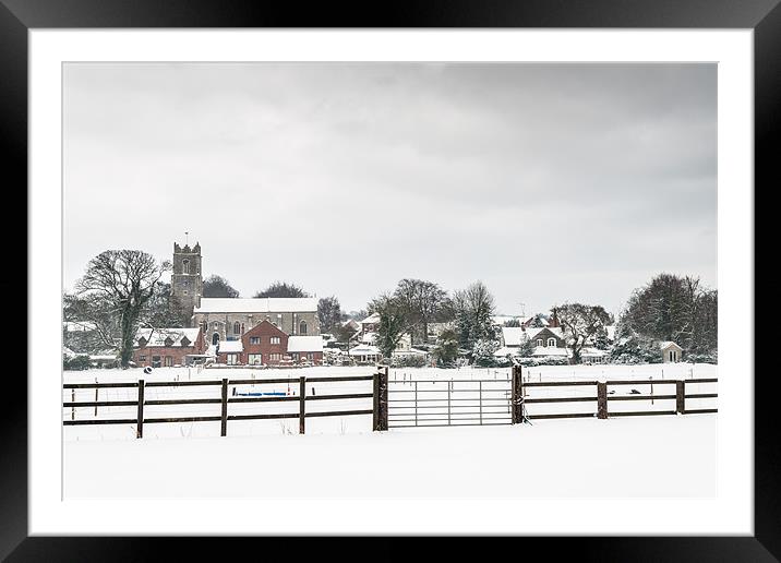 Ormesby Church in Snow Framed Mounted Print by Stephen Mole