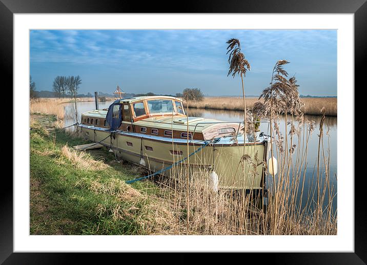 Cruiser in the River Thurne Framed Mounted Print by Stephen Mole