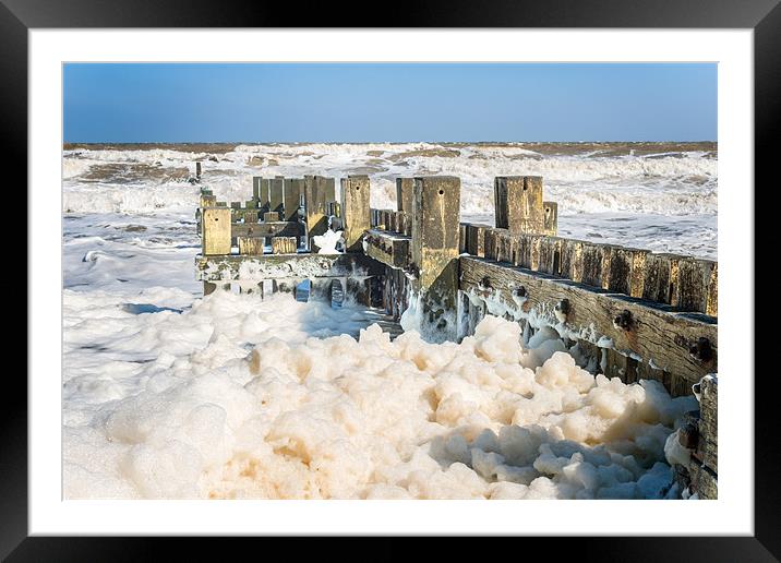 Foaming Sea at Mundesley Framed Mounted Print by Stephen Mole